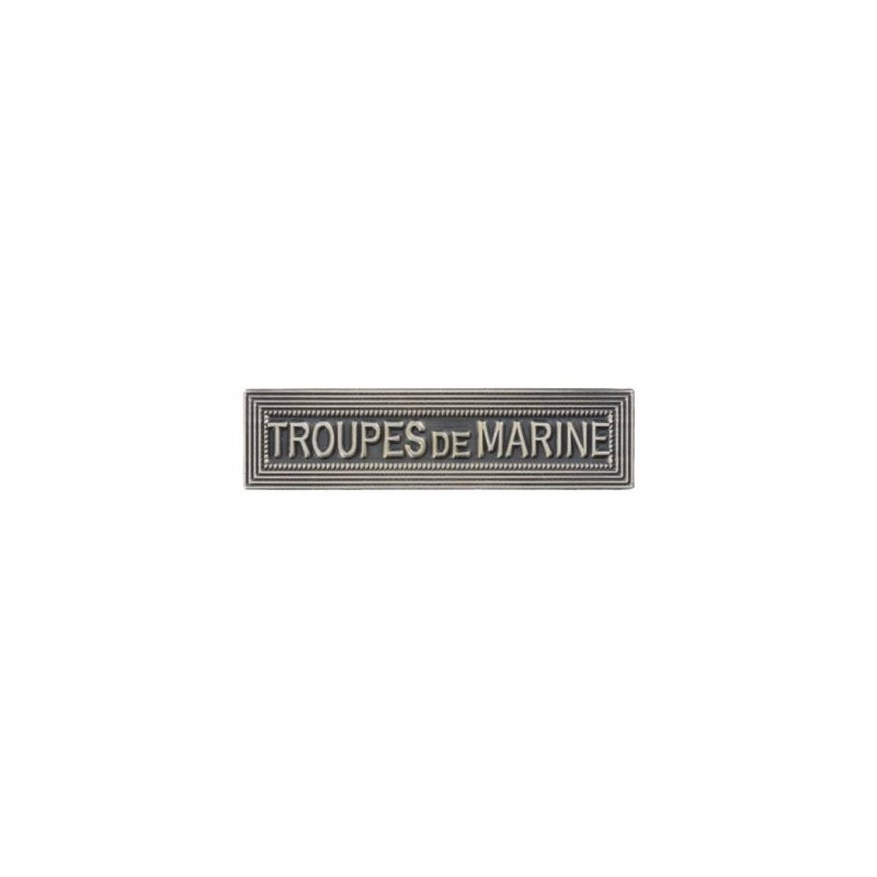 Agrafe pour médaille Troupes de marine Vieil argent