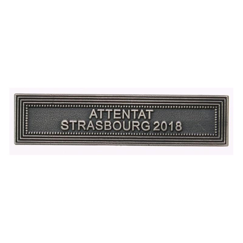 Agrafe pour médaille Attentat Strasbourg 2018 Vieil argent