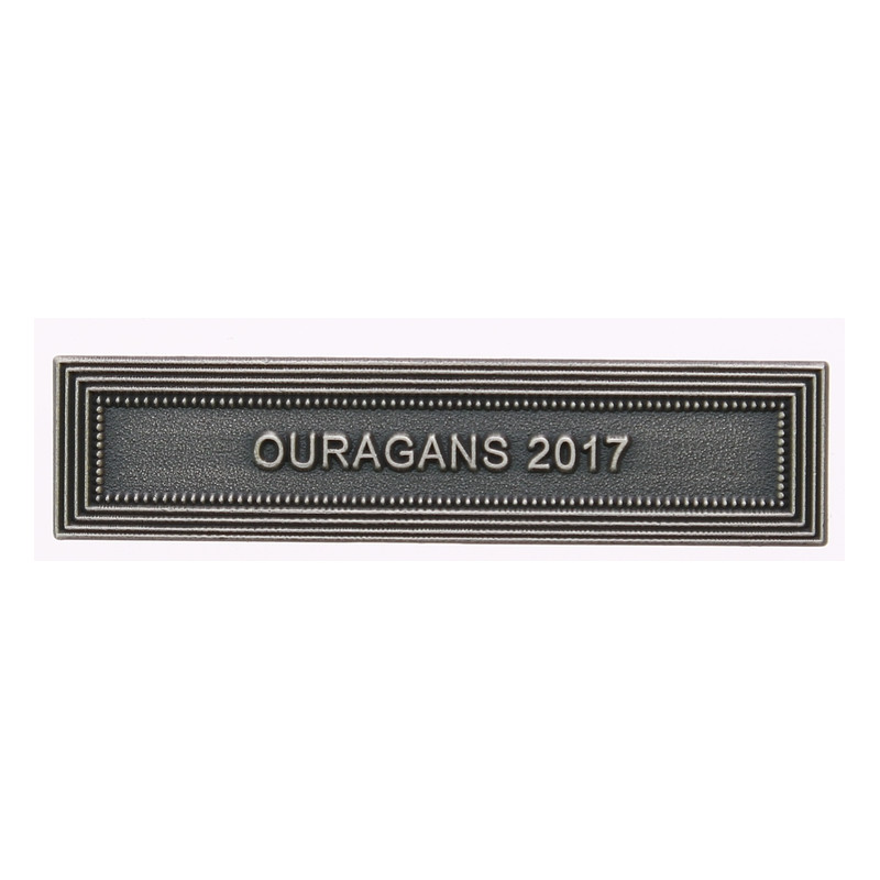 Agrafe pour médaille Ouragans 2017 Vieil argent