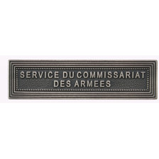 Agrafe pour médaille Service du commissariat des armées Vieil argent