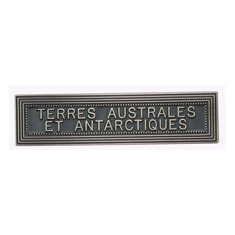 Agrafe pour médaille Terres australes et antarctiques. Vieil argent