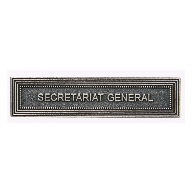 Agrafe pour médaille Secrétariat général Vieil argent